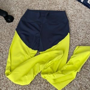 ZYIA Neon Yellow Parallel Luxe Hi Rise 7/8 Leggings
